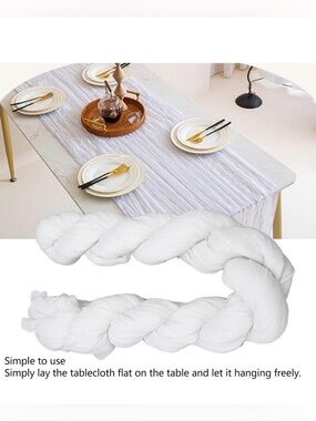 Braided White Table Runner - Elegant Home Accent